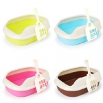 Waterproof cat litter pan with scoop