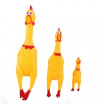 Drop Shipping Yellow Shrilling Chicken Rubber Vinyl Squeaker Pet Dog Chew Toys